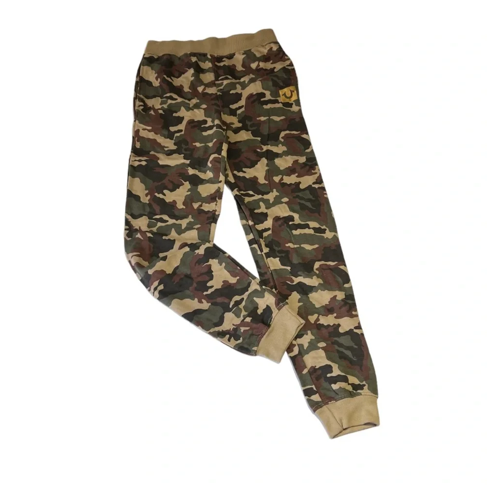 True Religion Boys Camo Sweatpants Cotton Blend Joggers Size Large Gorpcore